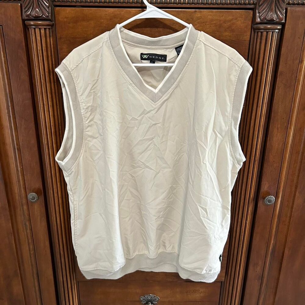American-vintage Men's White and Cream Gilet